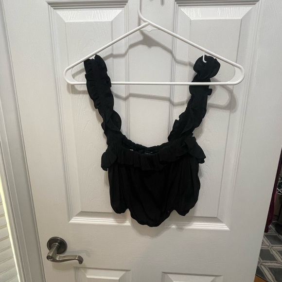 Forever 21 Black Ruffled Blouse - Picture 2 of 12